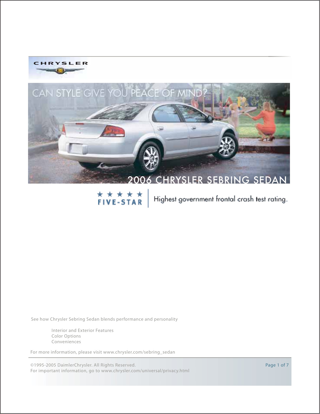 2006 Chrysler Sebring Brochure